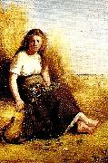 jenny nystrom flicka i skordelandskap oil painting